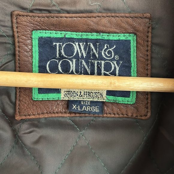 Vintage Town & Country Men’s Genuine Distressed Leather Flight Bomber Jacket - Picture 16 of 16